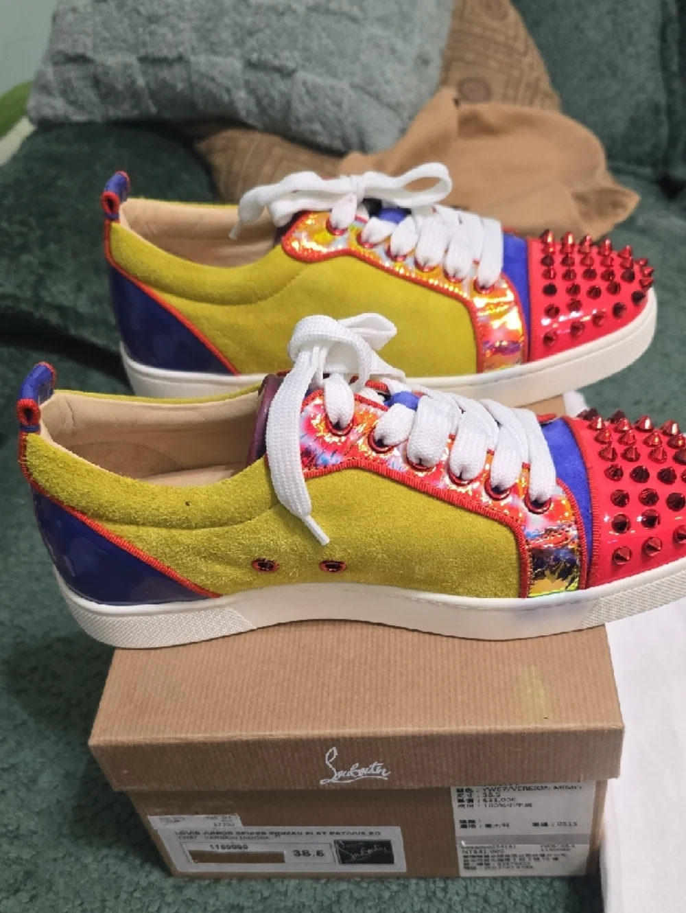 Full Inclusion New Christian Louboutin Louis Junior Spikes - Picture 4 of 8